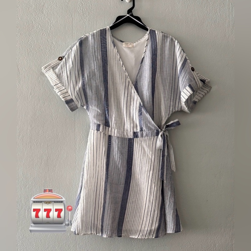 Sienna Sky Navy and White Striped Dress